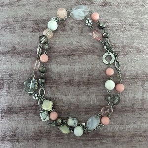 LOFT Long Layering Necklace - Silver